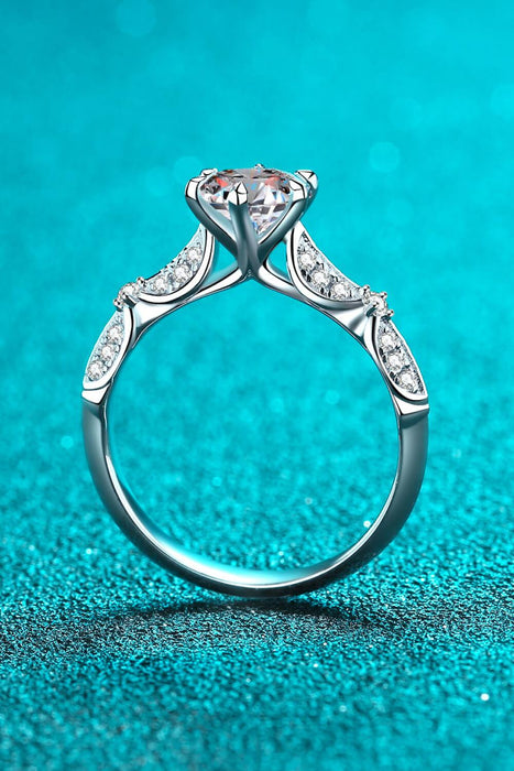 Elegant Sterling Silver Moissanite Ring - Timeless Sophistication and Dazzling Charm