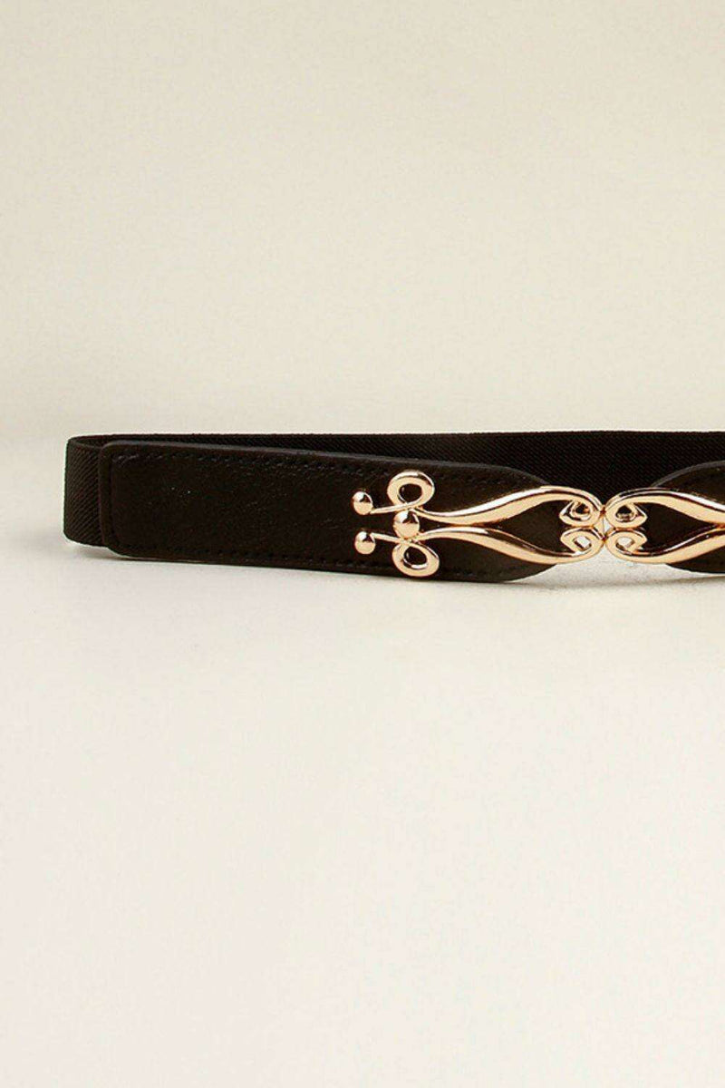 Elegant Versatile Elastic Belt with Stylish Alloy Buckle for Fashion-Forward Looks