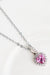 Pink Sparkling Moissanite Heart Necklace with Zircon Accents