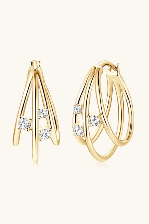 Layered Lab-Diamond Earrings in Platinum and 18K Gold Accents