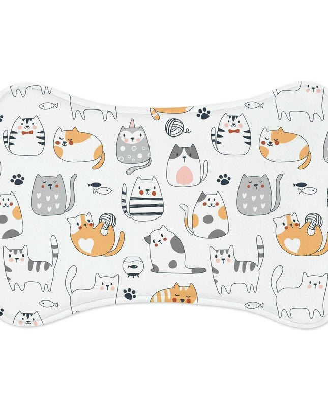 Personalized Pet Feeding Mats - Stylish Bone & Fish Designs for Your Furry Friend