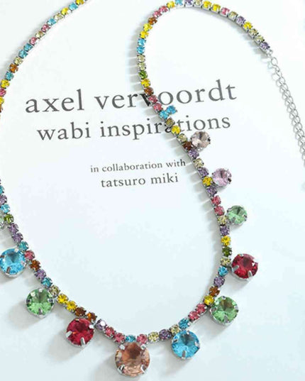 Elegant Crystal-Accent Titanium Steel Necklace