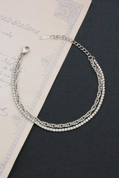 Stylish Stainless Steel Double-Layer Bracelet