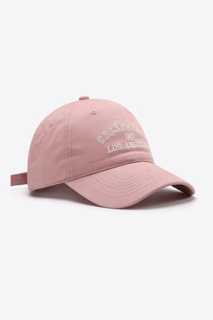 CALIFORNIA LOS ANGELES Adjustable Baseball Cap-Trendsi-Blush Pink-One Size-Très Elite