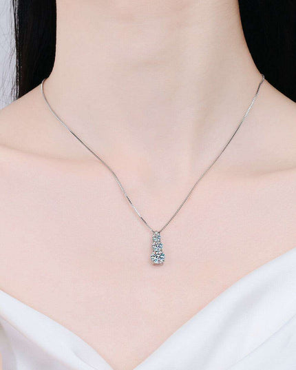 Timeless Triple Lab-Grown Diamond Pendant Necklace - Luxe Elegance Collection