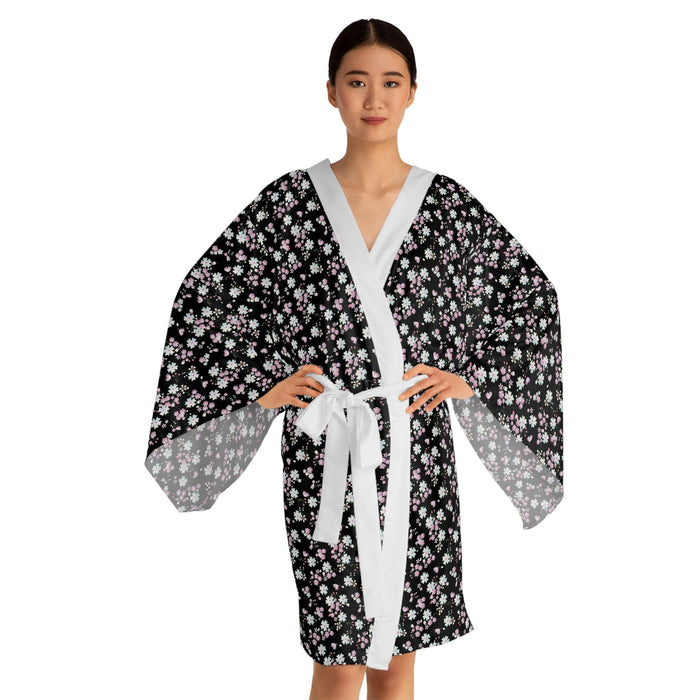 Kireiina Japanese Long Sleeve Kimono Robe - Sophisticated Wear for Japanese Fashion Lovers