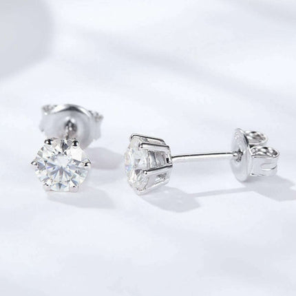 Radiant Moissanite Silver Earrings - Effortless Elegance