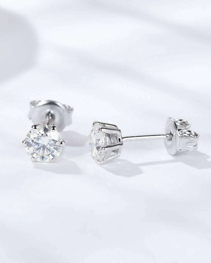 Radiant Moissanite Silver Earrings - Effortless Elegance