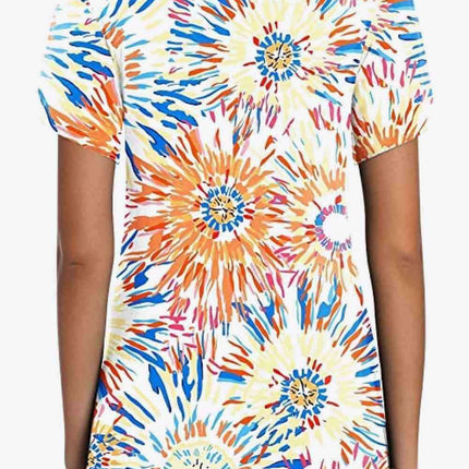 Chic Floral V-Neck Top with Delightful Petal Sleeves