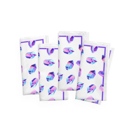 Charming Crystal Color Fusion Napkin Set - Set of 4 in Vibrant Pink, Purple, and Blue