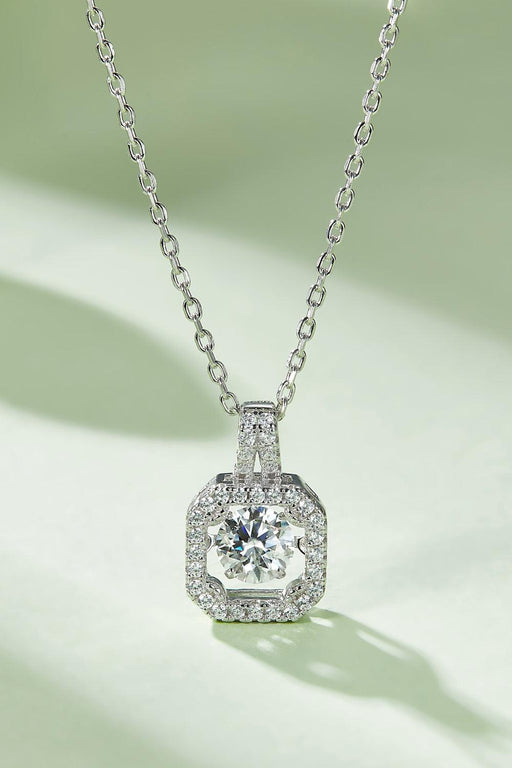 Lab Grown Diamond Sterling Silver Necklace with Moissanite Accents