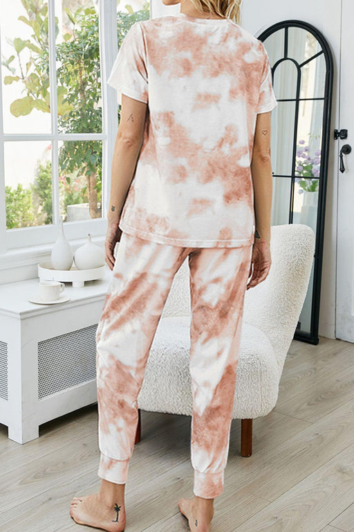 Chic Tie-Dye Lounge Ensemble with Cropped Top and Handy Pants