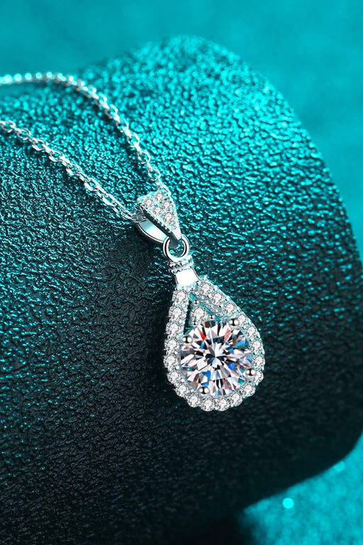 Elegant 2 Carat Lab-Diamond Teardrop Necklace - Sterling Silver Beauty