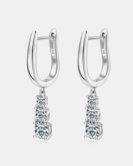 Gorgeous 1.8 Carat Moissanite Silver Dangle Earrings for Elegant Style