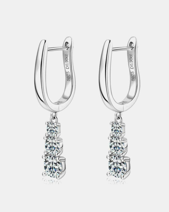 Gorgeous 1.8 Carat Moissanite Silver Dangle Earrings for Elegant Style