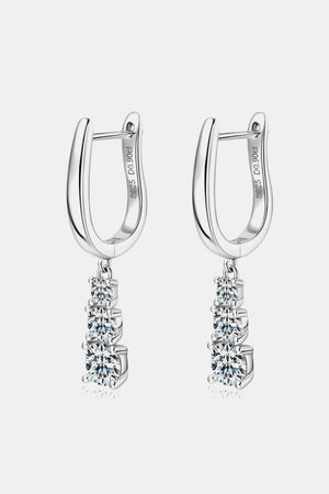 1.8 Carat Moissanite 925 Sterling Silver Drop Earrings-Trendsi-Silver-One Size-Très Elite