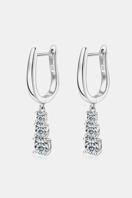 Luxurious 1.8 Carat Moissanite Sterling Silver Drop Earrings with Certificate