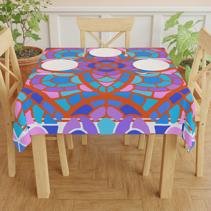 Elegant Mosaic Square Tablecloth - Luxe Dining Décor by Maison d'Elite - 55.1 x 55.1 (140cm x 140cm)