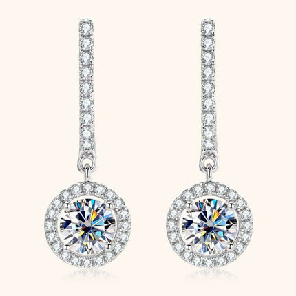 Radiant Moissanite Teardrop Earrings - Sterling Silver Sophistication