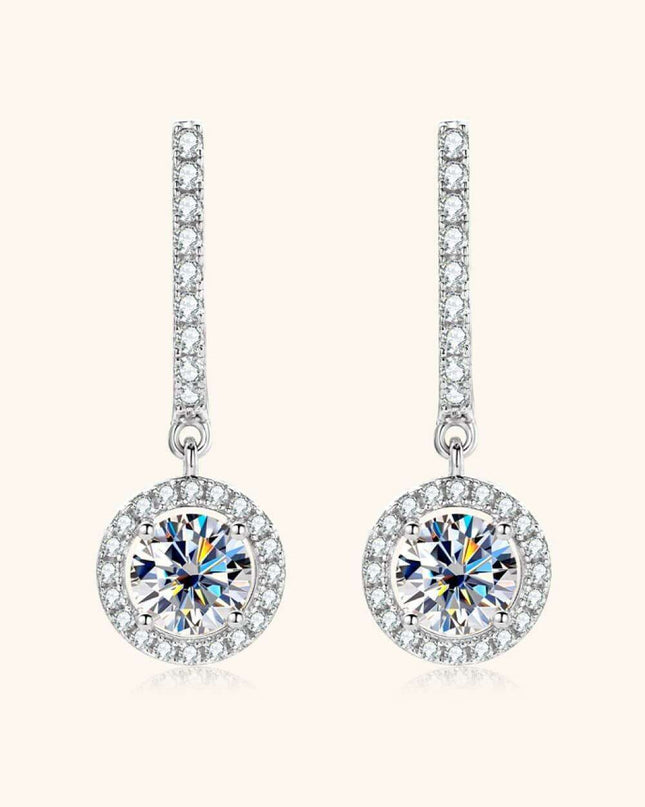 Radiant Moissanite Teardrop Earrings - Sterling Silver Sophistication