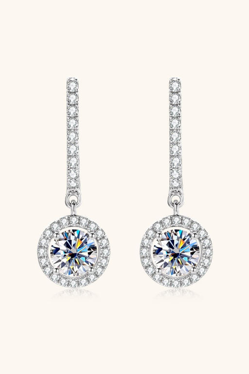 Exquisite Droplet Earrings with Moissanite and Zircon Stones - Sterling Silver Brilliance