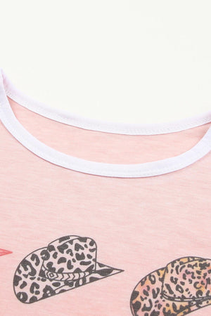 Graphic Tee and Drawstring Shorts Loungewear Set-Trendsi-Pink-S-Très Elite