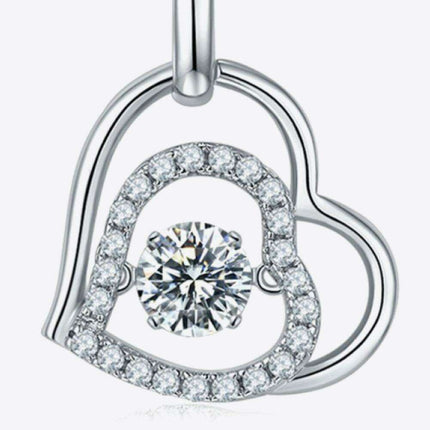 Eternal Elegance: Heart-Shaped Moissanite Pendant Necklace with Dazzling Zircon Highlights