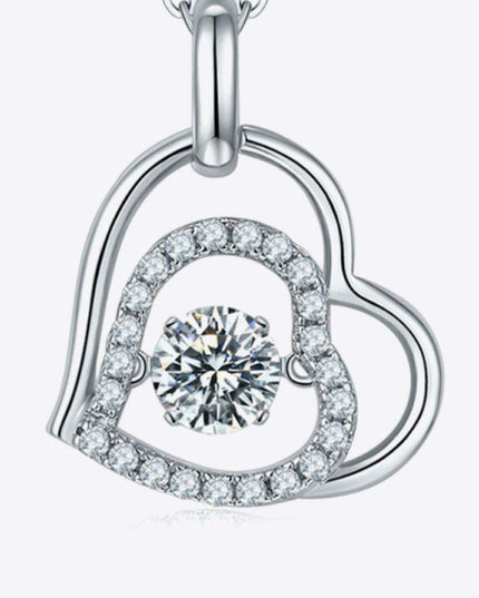 Eternal Elegance: Heart-Shaped Moissanite Pendant Necklace with Dazzling Zircon Highlights