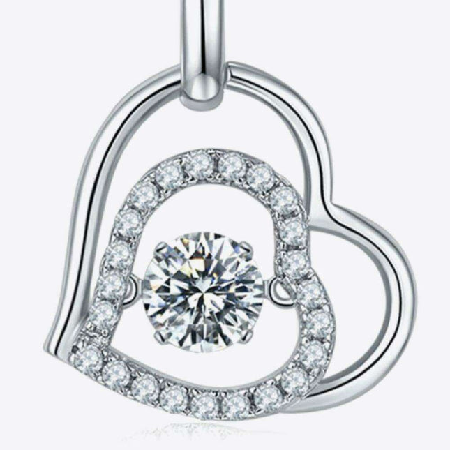 Eternal Elegance: Heart-Shaped Moissanite Pendant Necklace with Dazzling Zircon Highlights