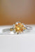 Elegant 2 Carat Moissanite Sterling Silver Ring with Platinum Zircon Accents
