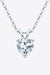 Lab-Diamond Heart Pendant Necklace in Sterling Silver