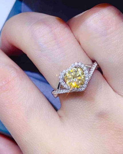 Heartfelt Lab-Diamond Ring with Dazzling Zircon Accents - A Modern Classic