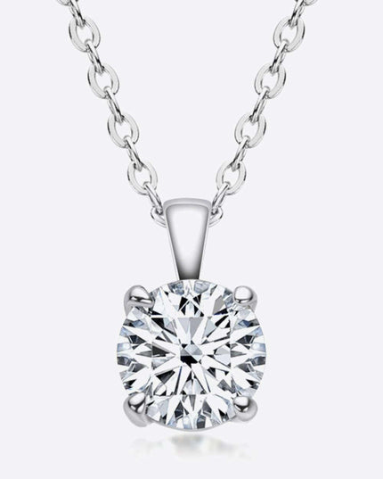 Radiant Elegance: 1 Carat Lab-Diamond Sterling Silver Necklace
