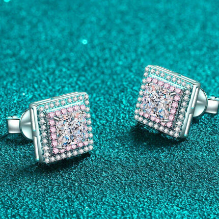 Elegant Geometric Moissanite Square Earrings - Timeless Luxury