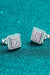 Square Moissanite Earrings with Geometric Design - Sophisticated Elegance