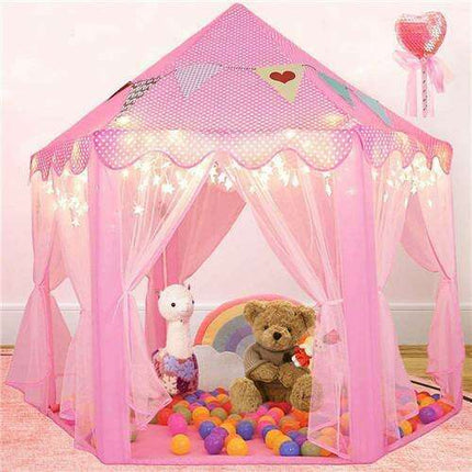 Magical LED Starry Princess Castle Play Tent for Kids