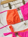 Chic Bow Accent Color Block Halter Bikini Set