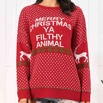 Joyful Holiday Knit Sweater