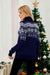 Winter Wonderland Christmas Snowflake Turtleneck Sweater - Women's Festive Fair Isle Pullover