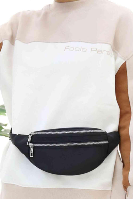 Polyester Solid Pattern Medium Sling Crossbody Bag