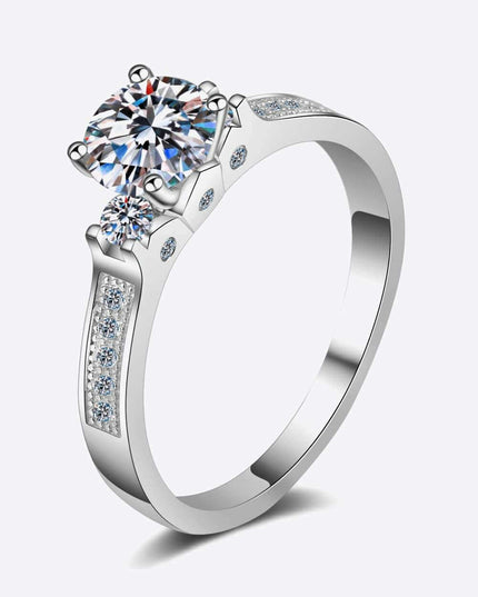 Elegant Minimalist Lab-Grown Diamond Silver Ring with Sparkling Zircon Accents