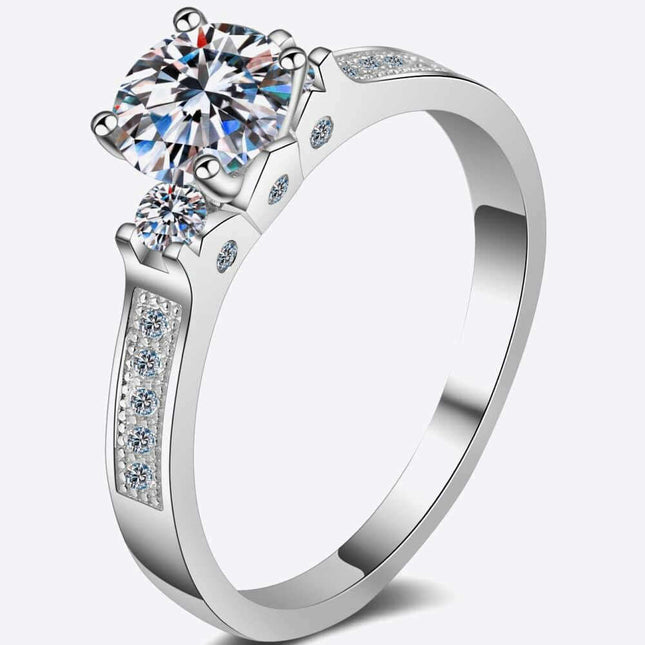 Elegant Minimalist Lab-Grown Diamond Silver Ring with Sparkling Zircon Accents
