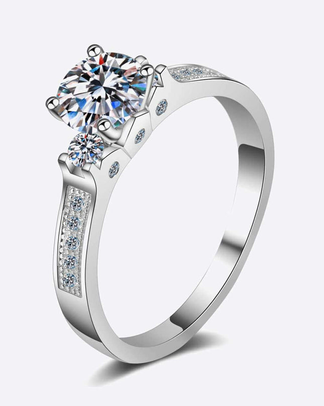 Elegant Minimalist Lab-Grown Diamond Silver Ring with Sparkling Zircon Accents
