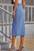 Stylish Split Detail Cotton A-Line Skirt