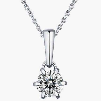 Glistening Charm: 2 Carat Lab-Diamond Pendant Necklace Set