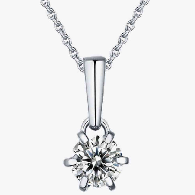 Glistening Charm: 2 Carat Lab-Diamond Pendant Necklace Set