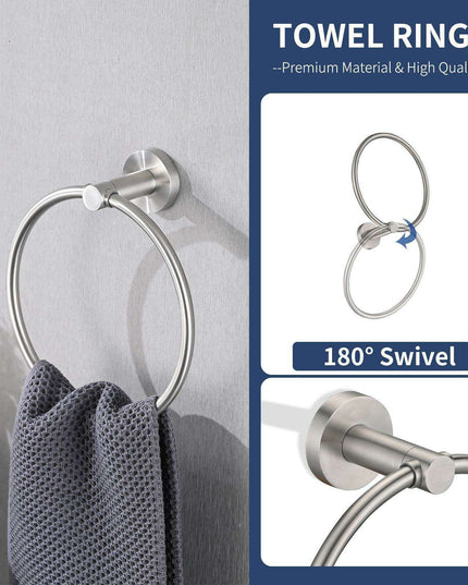 Elegant 4-Piece Brushed Nickel Bathroom Accessory Set: Upgrade Your Bathroom with Style