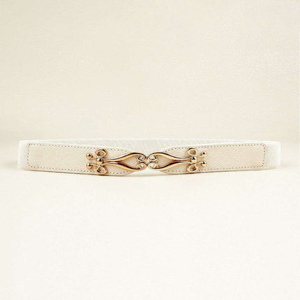 Elegant Versatile Elastic Belt with Stylish Alloy Buckle for Fashion-Forward Looks