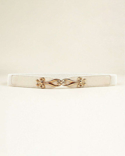 Elegant Versatile Elastic Belt with Stylish Alloy Buckle for Fashion-Forward Looks
