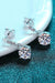 Radiant 1 Carat Moissanite Dangle Earrings with Zircon Accents